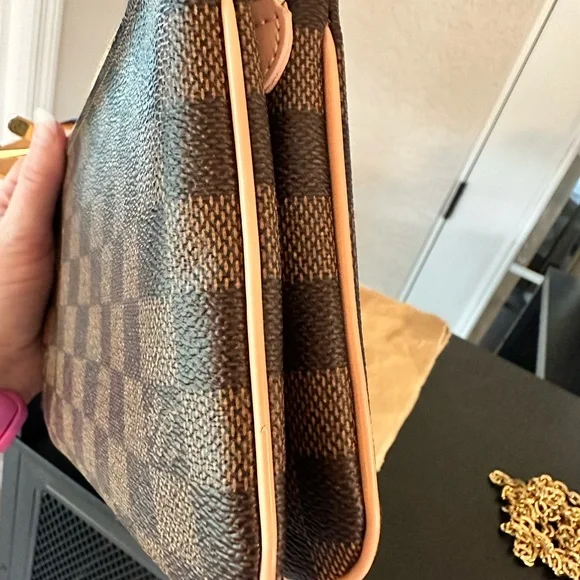 Louis Vuitton Double Zip Pink Leather Women's Bag Pouch WOC Pouchette crossbody - Picture 14 of 15